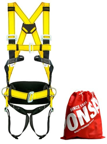 PONSA CGPK8 – Imbracatura Anticaduta Certificata EN361/EN358, Cintura Posizionamento & Ancoraggio Dorsale+Frontale – Leggera e Traspirante per Lavori in Quota