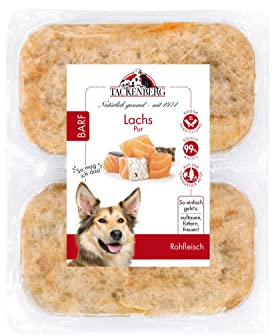 TACKENBERG Barf Lachs pur für Hunde - 14 x 500 g - leckeres Frostfleisch als Hundefutter in Premiumqualität - geeignetes Gefrierfutter für deinen Vierbeiner - ohne Zusatzstoffe