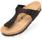 BOnova Ibiza Fettleder schwarz in Größe 38 aus hochwertigem Echtleder. Damen-Zehentrenner mit anatomisch geformten Kork-Fußbett. Stylische Pantolette zum Wohlfühlen