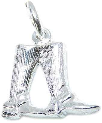 Stivali da equitazione PICCOLO charm in argento sterling .925 x 1 Ciondoli per cavalieri