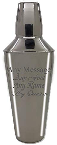 Personalised Engraved Cocktail Shaker with Strainer, Perfect for Any Cocktail Lover, Great for Any Occasion