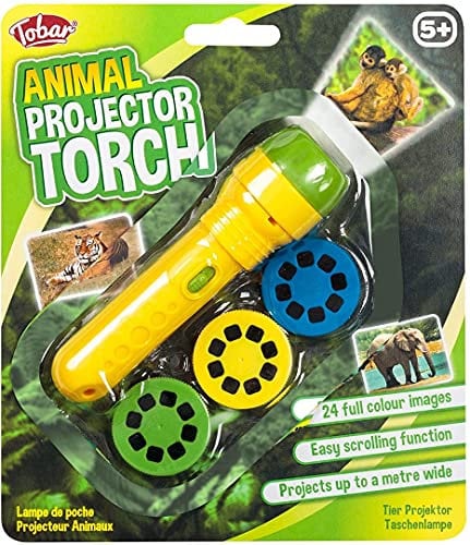 Tobar 38248 ANIMAL PROJECTOR TORCH, Assorted Designs and Colours
