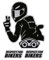 4R Quattroerre.it 32104 Super geformter Aufkleber Respect for Bikers, 10 x 12 cm, Schwarz