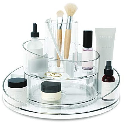 Umbra Cascada Kosmetik und Makeup Organizer mit integriertem Behälter, 2-stufig und 360 Grad drehbar