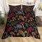 Wild Pilz Kinder Bettdecke Burgund Pflanze Herbst Thanksgiving Blätter Bettwäsche Set 2 Stück Bauernhaus Stil Druck Decke Abdeckung Polyester Quilt Abdeckung mit 1 Kissenhülle 155x200cm (nicht Decke)