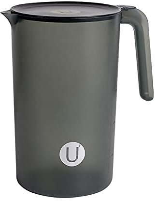 1 caraffa in plastica per acqua fredda, succo di frutta, bevande al latte, grande capacità, facile da pulire in polipropilene, brocca di plastica, colore nero L