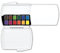 MIJELLO 87027 Mission Gold Kasten mit 1/2, cadmiumfreie Künstler-Aquarellfarbe, halbe Näpfchen je 1,2 ml Aquarell, inkl. 1 Mischpalette, Stahl, bunt, 12 Farben