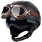 Casque Bol Jet Moto Open Face Classic Demi-Casque Vintage ECE Homologué pour Scooter Chopper avec Lunettes de Pilote Homme Et Femme