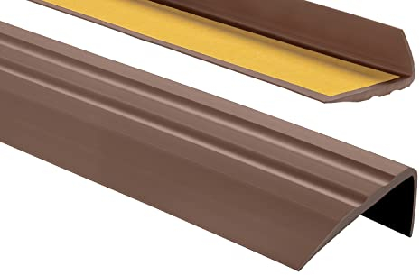 ProfiPVC Treppenkantenprofil PVC 50x25mm, 100 cm - Selbstklebend Winkelprofil Anti-Rutsch Treppenkante, Braun