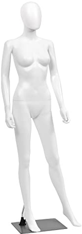 TANGZON 177 cm Female Mannequin, Full Body Dressmaking Display Model | Dressmaking Manikin with Rotatable Head and Arms, Metal Base and Calf Pin for Shop Window Retail Clothing Display, White
