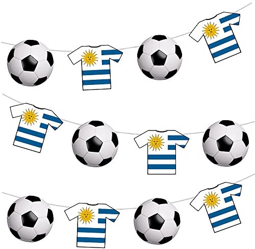 AK Giftshop Uruguay Football Bunting Party Decorations World Cup Flags - 12pcs / 2.5m Ribbon