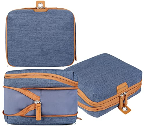 Nordace Reise-Organizer-Set für Damen und Herren, 2 x Packwürfel und 1 x Kulturbeutel, langlebig und wasserabweisend, Blau