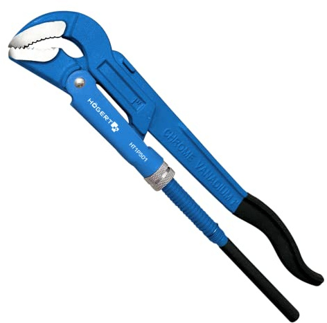 Högert Technik Rohrzange 45°, 1 Zoll, 320 mm, bis 50 mm, CrV-Stahl | 45°-Backenwinkel, für Rohre bis 50 mm, Chrom-Vanadium-Stahl, 320 mm Länge, für Sanitär-, Hydraulik- und Montagearbeiten