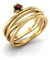 MOONEYE 3 mm runder natürlicher Granat klassischer verdrehter Ehering Ring Januar Birthstone Schmuckgeschenk für ihren Ring aus 925er Sterlingsilber (Gold-Vermeil, 63)