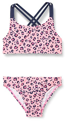 Playshoes Mädchen Uv-schutz Bikini Badeanzug Schwimmanzug Badebekleidung, Pink Leo, 122-128 EU