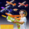 Doloowee 4 IN 1 Airplane Launcher Toys, LED Foam Glider Airplane Catapult, 2 Flight Modes, Outdoor Sports Flying Toys 3-12 Years Old Boys Girls Birthday Gifts