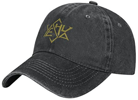 LOUJIN Unisex Baseballkappe Verstellbare Yeshua Davidstern Outdoor Casual Cap Atmungsaktive Sonnenhut für Männer Frauen Schwarz, Schwarz , One size