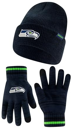 Ultra Game NFL Offizielle Wintermütze für Erwachsene, superweich, meliert, Strickmütze mit extra warmen Touchscreen-Handschuhen