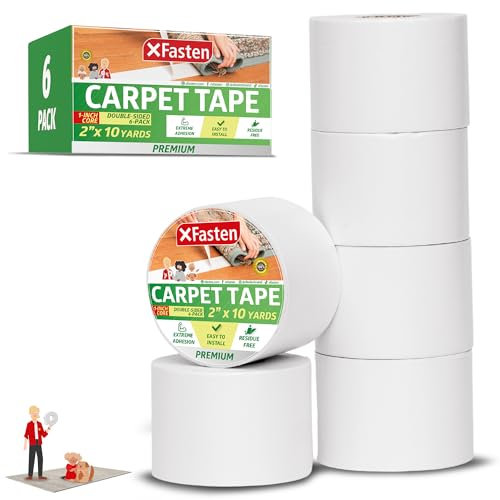 XFasten Carpet Tape 2x10 6-Pack (1-inch Core)