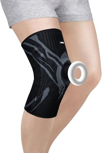 Rodillera Deportiva de Compresión Manga Antideslizantes Rodilleras Mujeres Hombres Rodillera Correr con Almohadillas de Gel Rótula y Estabilizadores Laterales Para Gym Jogging Derecha e Lzquierda