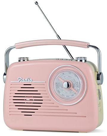 Portable Radio AM FM Short Wave Vintage Radio, Great Receiver Bluetooth Speaker Plug in Wall, Support USB Drive/TF Card, Good Sound for Family or Friends for Home/Outdoor