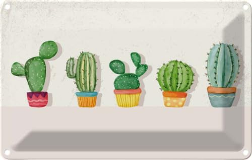 vianmo Blechschild 20x30 cm Spruch Zitat 5 Kakteen Blumentopf Kaktus Deko Geschenk Metall Schild