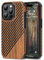 TENDLIN Kompatibel mit iPhone 15 Pro Max Hülle Holz und Leder Hybrid Handyhülle (Rotes Sandelholz)