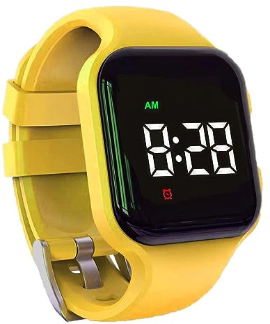 e-vibra Wasserdichte Vibrationsalarmuhr, wiederaufladbar, 15 Alarm-Erinnerung, Töpfchentrainingsuhr mit Sperrbildschirm (Gelb)