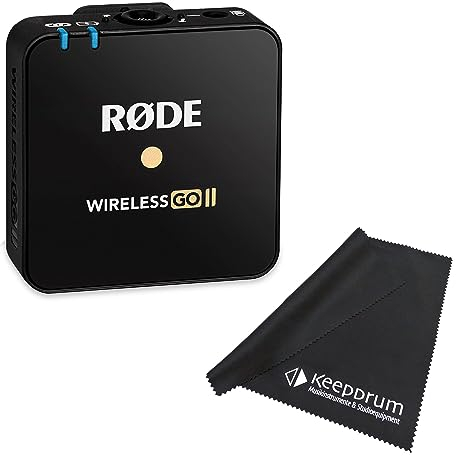 Rode Wireless GO II TX - Módulo de micrófono inalámbrico y paño de microfibra Keepdrum