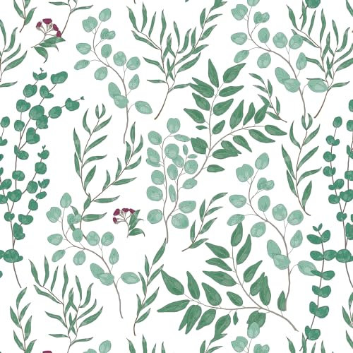 Yomshi Green Leaf Self-Adhesive Wallpaper 41×600cm Peel and Stick Wallpaper Leaf Floral Contact Paper Removable Stick on Wallpaper Wall Furniture Decorative Coverings