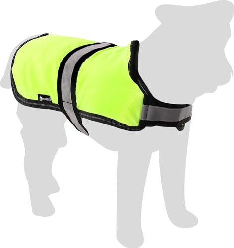 Flamingo Hundemantel Winter – Eisbär Fluo Gelb – XXS 30cm – Polyesterfaser – reflektierende Riemen – Wasser- & Winddicht – PU-Beschichtung – Geschirröffnung