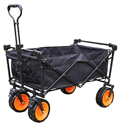 ARICCI Wäschewagen Handwagen, Trolley Gartenwagen, 100L Handanhänger mit Griff, maximale Belastung 100 kg, faltbar, für Camping, Einkaufen, Picknick, Garten/E Vision