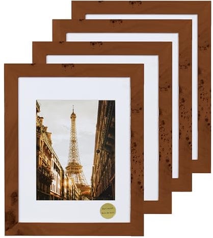 Concepts DHD Wurzelholz-Bilderrahmen, Wand- oder Tischdekoration, Tisch- oder Wand-Fotocollage, 20,3 x 25,4 cm, mattiert auf 12,7 x 17,8 cm, 4 Stück