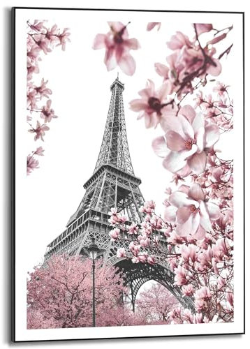 REINDERS Gerahmtes Bild, Spring in Paris, Hobbyraum, Poster, Wanddeko, Room Decor, MDF, Schwarz-Weiß, 70x50cm