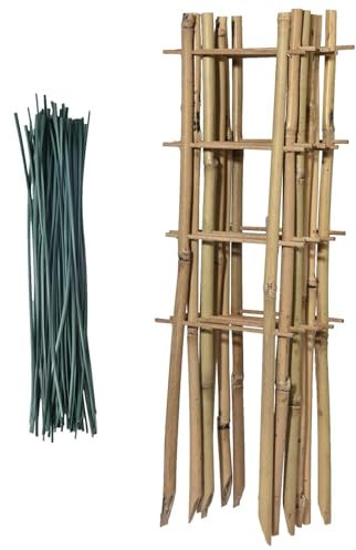Bamboo Trellis | 6 Mini Bamboo Trellis | Bamboo Trellis for Climbing Plants, Outdoor Garden Ladder Trellis, Fan-Shaped Bamboo Trellis, Plant Trellis Indoor, Plant Support Trellis for Potted Plant