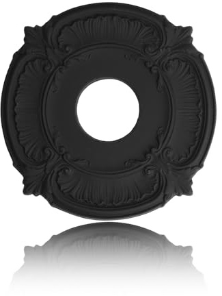 INCREWAY 1 pack de médaillon de plafond noir en PU pour couvre-plafonnier de luminaires, 30 cm de diamètre extérieur x 8,9 cm de diamètre intérieur