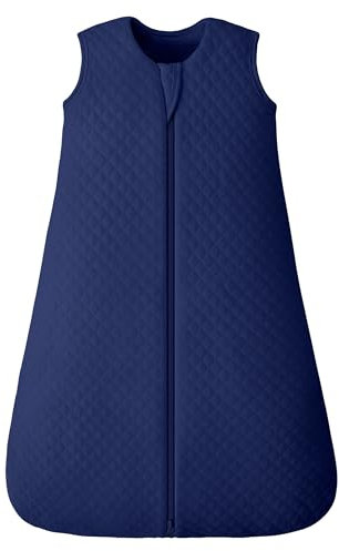 FIEMOL Schlafsack Baby 2.5 Tog 18-24 Monate, Winter Baumwolle Neugeborenen Baby Schlafsack Wearable Decke für Säugling und Kleinkind, 2-Wege-Reißverschluss Schlummersack Blau 90cm