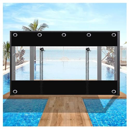 ZXCASDF Gazebo Transparent Plane Seitenwände Mit Reißverschluss,0,5mm Schwerlast wasserdichte Plane Mit Ösen,Pergola Pavillon Terrasse Carport Plane Seitenwände(H1xW1.5m/H3.2xW4.9ft)