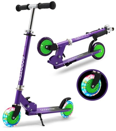 Y-RAIN Roller Kinder mit 3 Verstellbaren Höhen kinderroller für mit LED Räder Geschenke für 3-6 Jungen und Mädchen Erschwingliche Roller