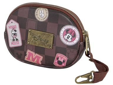Disney Minnie Mouse Journey-Porte-Monnaie Pill, Brun, 12 x 8,5 cm