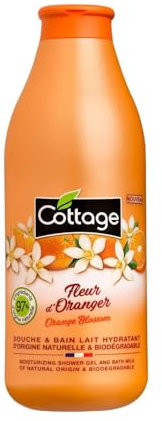 Cottage Orange Blossom 2 in 1 Shower Gel & Bath Milk Body Wash with Natural Ingredients & Vitamin E for Softer, Smoother & Moisturising Skin | pH Neutral Body Cleanser Shower gel for Women, 750ml