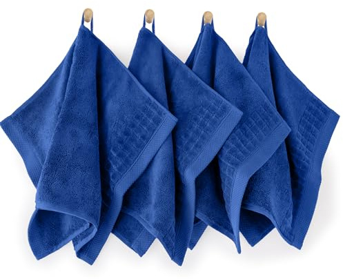 ZWOLTEX - Badetuch Paulo 4 Stück 30x50 cm, Badetücher, Duschhandtuch 100% Baumwolle, Saunatuch, Saunahandtuch, Duschtuch, Großes Badehandtuch, Bath Towel - Blau
