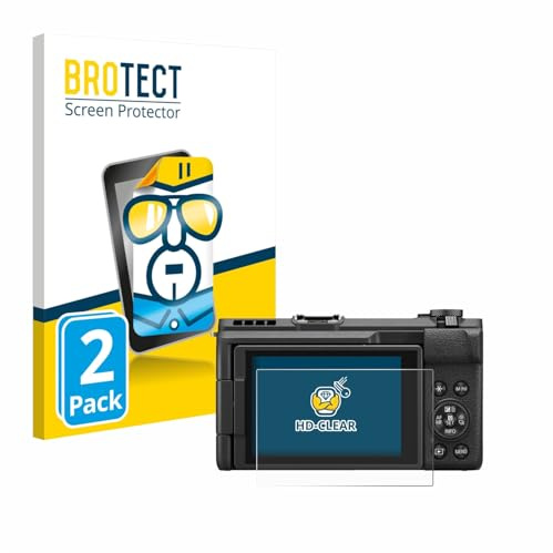 BROTECT Schutzfolie für Canon PowerShot V1 | 2 Stück Transparenter Displayschutz Made in Germany Klare Displayschutz-Folie Clear Einfache Montage Case-Friendly