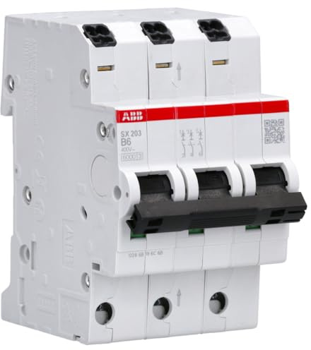 ABB SX203-B6 Sicherungsautomat FlexLine B-Charakteristik 6A 3P 6kA | LS-Schalter mit Push-in-Klemmen, 3-polig, 400V AC, kompatibel mit PSX-Phasenschiene 2CDS253003R0065