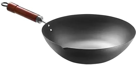 Filvczt Iron Frying Pan, Japanese Iron Pan, Uncoated Non Stick W-ok, with Authentic Japanese and Excellent Heat Retention, 53x32x15.2cm, for Kitchen, Home, Restaurants, Electric Stove, Induction Hob