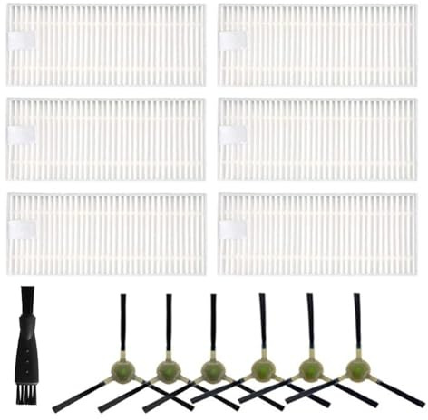 Lawnoval Kit de filtro de cepillo lateral principal de repuesto para Conga 1290/1390/1490 Y 1590, accesorios de aspiradora para robot aspirador, piezas de electrodomésticos, kit de filtro de repuesto