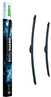Valeo Everguard 2 Scheibenwischer VSK16 - Vorne - 530 mm / 450 mm | Set mit 2 Silikon-Flachbalkenwischern, 566032