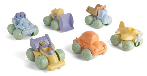 Dantoy Recycled Pastels Spielzeugauto 17cm aus Recyclingmaterial – 6 Fahrzeuge in Pastellfarben | Rollenspiel für Kinder ab 2 Jahren | Schadstofffrei, hergestellt in Dänemark