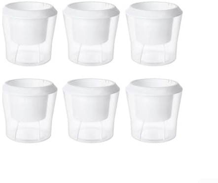 Macetas de riego automático, paquete de 6 macetas de plástico que absorben la humedad para plantas de interior con diseño transparente para controlar los niveles de agua (6 piezas)