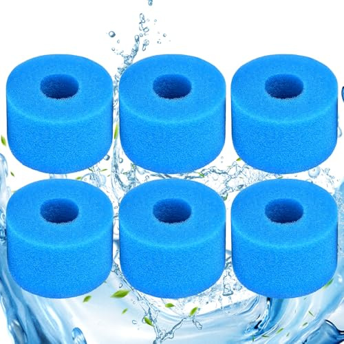 Herspany Filtres de Piscine en Mousse Filtre 6 Pièces, Éponge Filtrante Type S1, Cartouche Filtrante RéUtilisable, Réutilisables et Lavables, Filtre en Mousse pour Spa